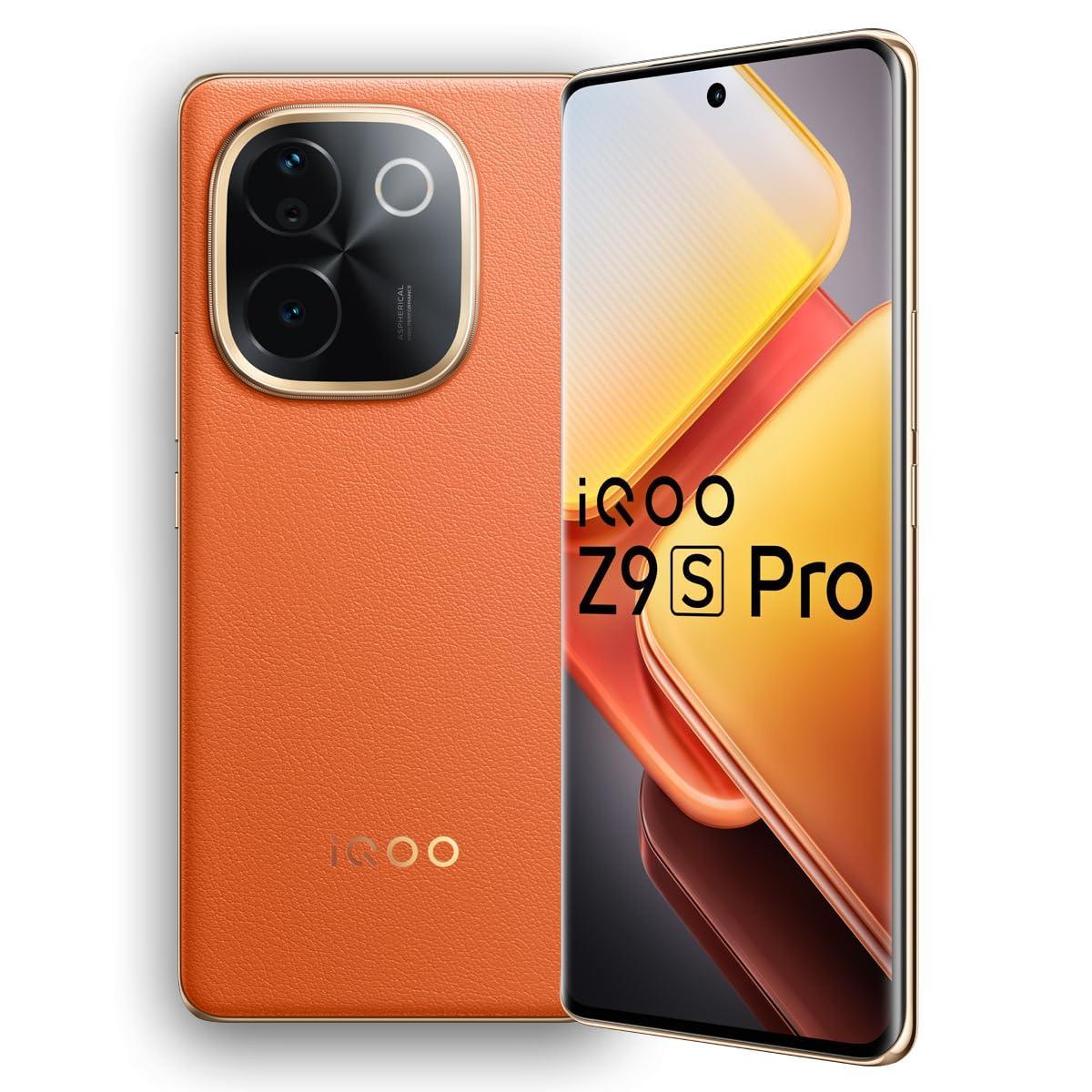 iQOO Z9s Pro 5G (Flamboyant Orange, 8GB RAM, 128GB Storage) | Snapdragon 7 Gen 3 Processor | 120 Hz Curved AMOLED Display with 4500 nits Local Peak Brightness | 5500 mAh Battery | AI Erase - Triveni World