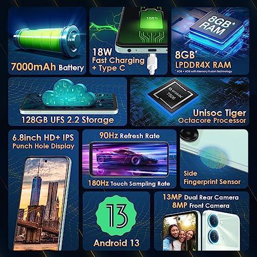 itel P40+ | 4GB RAM+128GB ROM | 13MP AI Rear Camera | 7000mAh Battery | 18W Fast Charging | 6.8" HD+ IPS Punch Hole 90Hz Display | Force Black - Triveni World