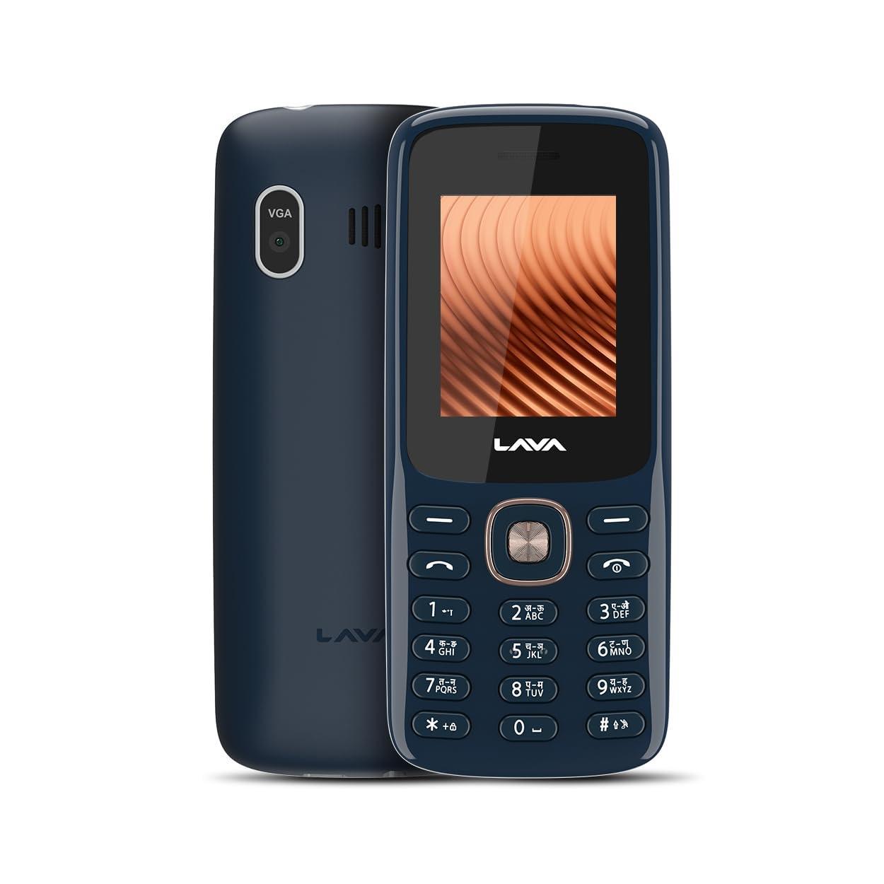 Lava All-New A1 Copper Keypad Mobile Phone with Long Lasting Smart AI Battery | 1.77inch Display | Bluetooth Support | Military Grade Certified | 32 GB Expandable Memory | (Blue Silver) - Triveni World