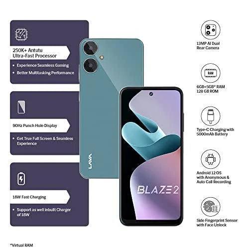 Lava Blaze 2 4G 128 GB (Glass Blue, 6 GB RAM) - Triveni World