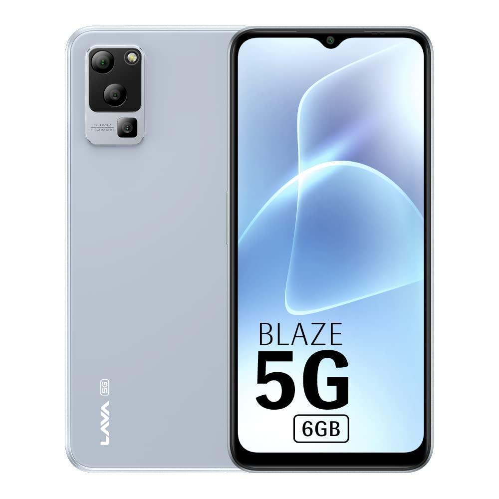 Lava Blaze 5G (Glass Blue, 6GB RAM, UFS 2.2 128GB Storage) | 5G Ready | 50MP AI Triple Camera | Upto 11GB Expandable RAM | Charger Included | Clean Android (No Bloatware) - Triveni World