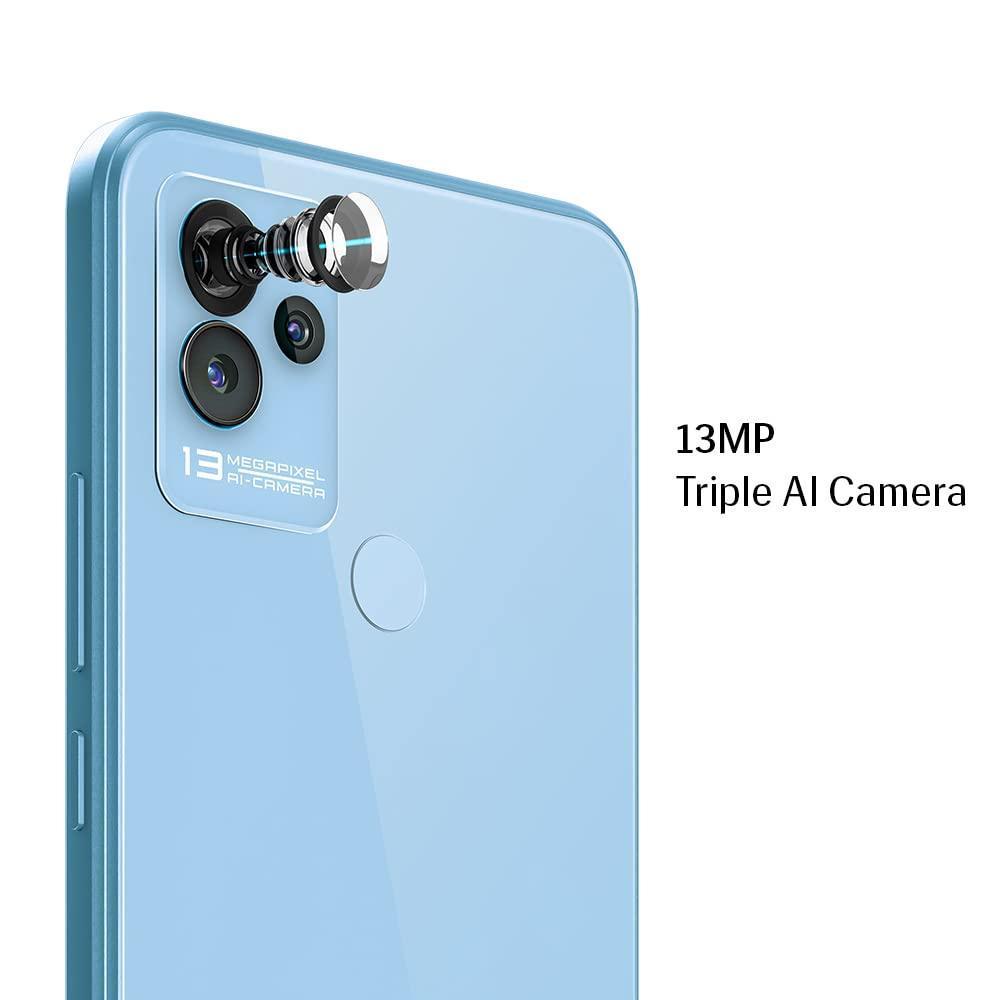 Lava Blaze NXT(Glass Blue, 4GB RAM, 64GB Storage)| 2.3 Ghz Octa Core Helio G37| 13 MP AI Triple Camera |Fingerprint Sensor| 5000 mAh Battery| Upto 7GB Expandable RAM - Triveni World