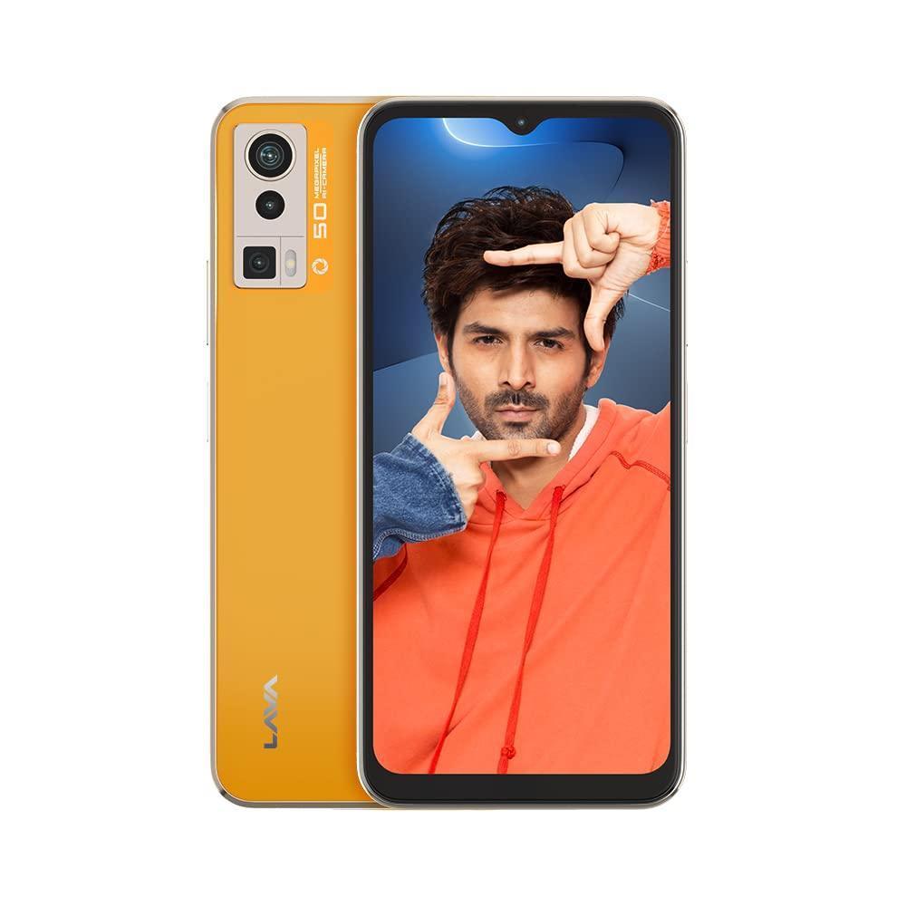 Lava Blaze Pro (Glass Orange, 4GB RAM, 64GB Storage)| 50 MP AI Triple Camera| 2.3 Ghz Octa Core MTK Helio G37 |Side Fingerprint Sensor| Upto 7GB Expandable RAM - Triveni World