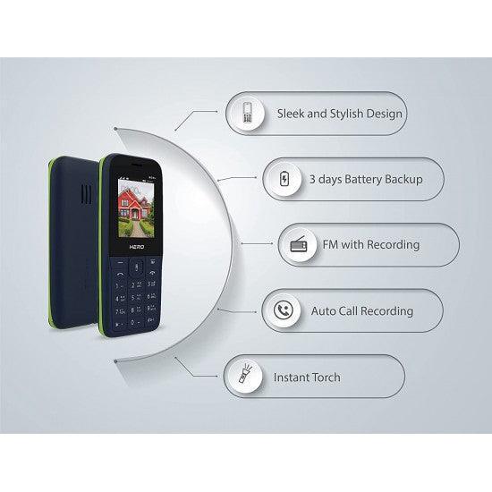 Lava Hero 600+ (Blue Green), Auto Call Recording, FM Recording, Keypad Mobile, Basic Mobile - Triveni World