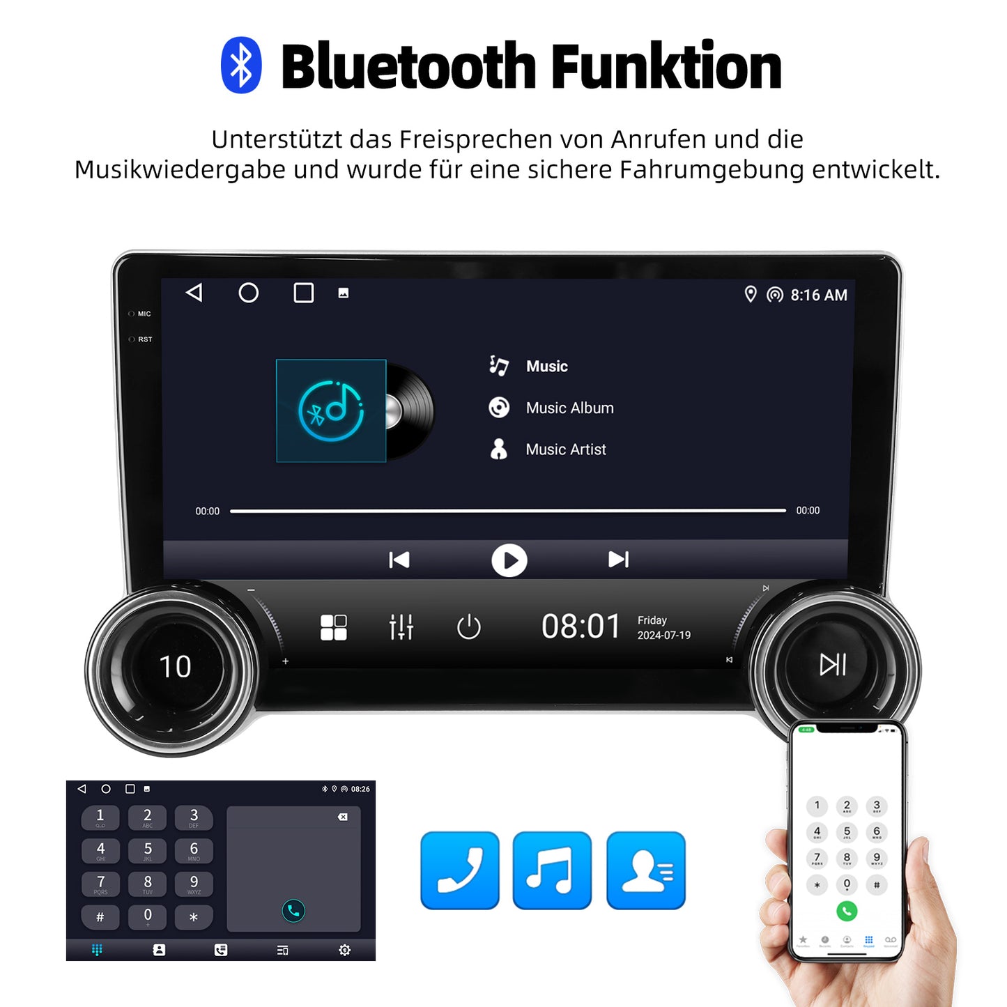ESSGOO 2DIN Android 14 For Peugeot 408 RCZ 308 10-13 Car Radio Wireless Carplay Android Auto 10" Display GPS Navi WIFI FM RDS BT
