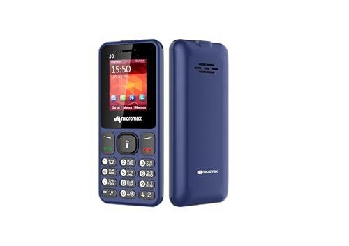 Micromax All-New J3 Sleek & Stylish |Keypad Mobile with 1.77" Screen|Auto Call Recording | Bright Torch| Wireless FM | Blue - Triveni World