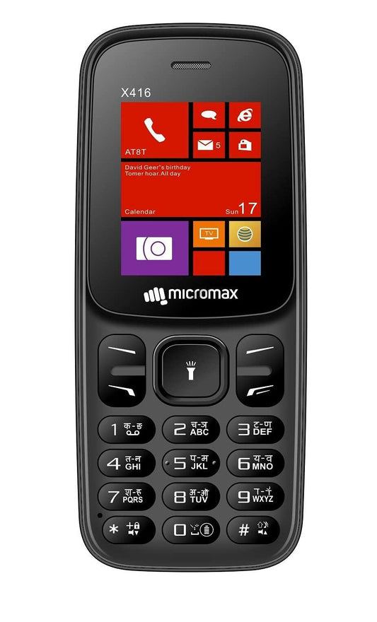 Micromax All-New X416 keypad Mobile with 1.8" Screen|Auto Call Recording | Power Saving Mode| Bright Torch | Expandable Storage Upto 16GB | Wireless FM | Black & Blue - Triveni World