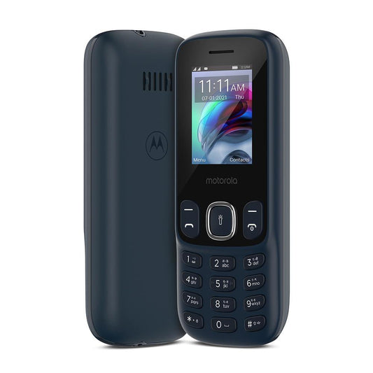 Motorola a10 Dual Sim keypad mobile with 1750 mAh Battery, Expandable Storage upto 32GB, Wireless FM with Recording | Dark Blue - Triveni World