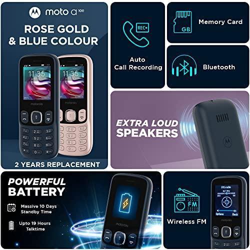 Motorola A10e Dual Sim keypad Mobile with 800 mAh Battery, Expandable Storage Upto 32GB, Wireless FM - Refurbished - Triveni World