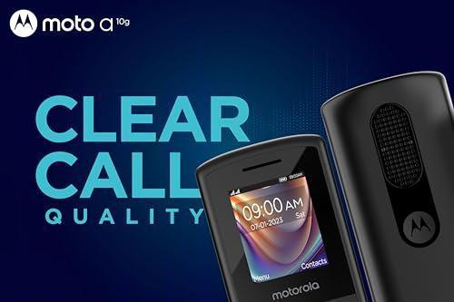 Motorola All-New A10 Dual Sim keypad Phone with Long Lasting Battery & Dedicated Receiver, Expandable Storage Upto 32GB, Wireless FM with auto Call Recording | Black - Triveni World