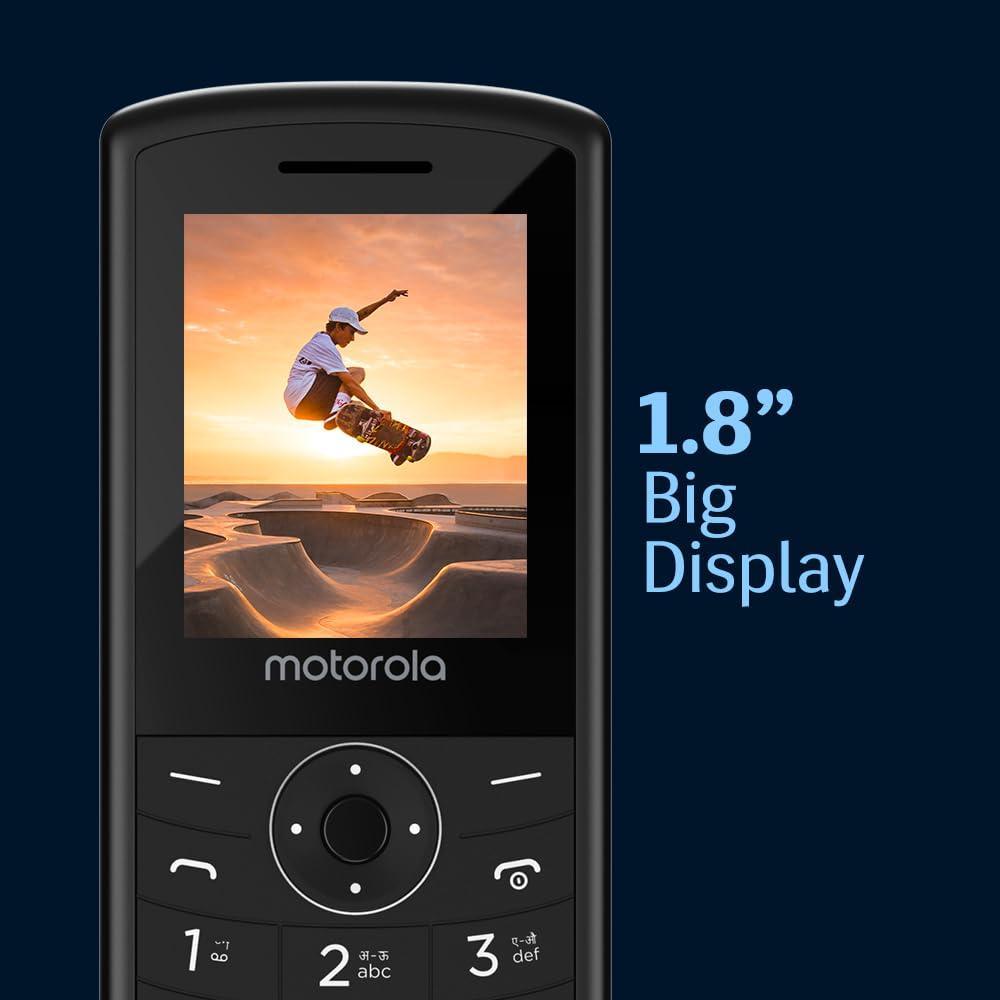 Motorola All-New A10 Dual Sim keypad Phone with Voice Feature | Long-Lasting Battery Backup | Wireless FM with Recording | Bluetooth Connectivity | Auto Call Recording | Black - Triveni World