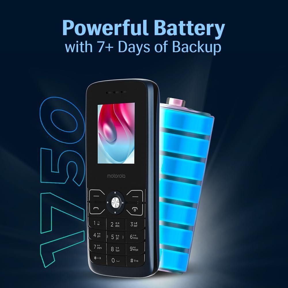 Motorola All-New A50 Dual Sim keypad Phone with Voice Feature | VGA Rear Camera | 1750 mAh Powerful Battery - upto 10 Days standby Time| 6 Indian Languages Input Support | Dark Blue - Triveni World