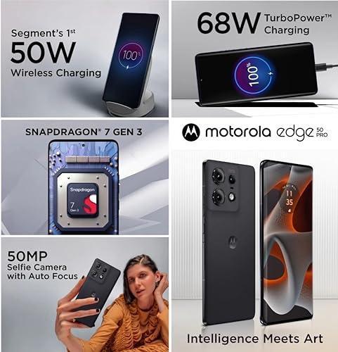 Motorola Edge 50 Pro 5G with 125W Charger (Black Beauty, 12GB RAM, 256GB Storage)| 24GB (12+12) RAM with RAM Boost | 50MP+13MP+10MP | 50MP Front Camera | 125W TurboPower Charging | IP68 Waterproof - Triveni World