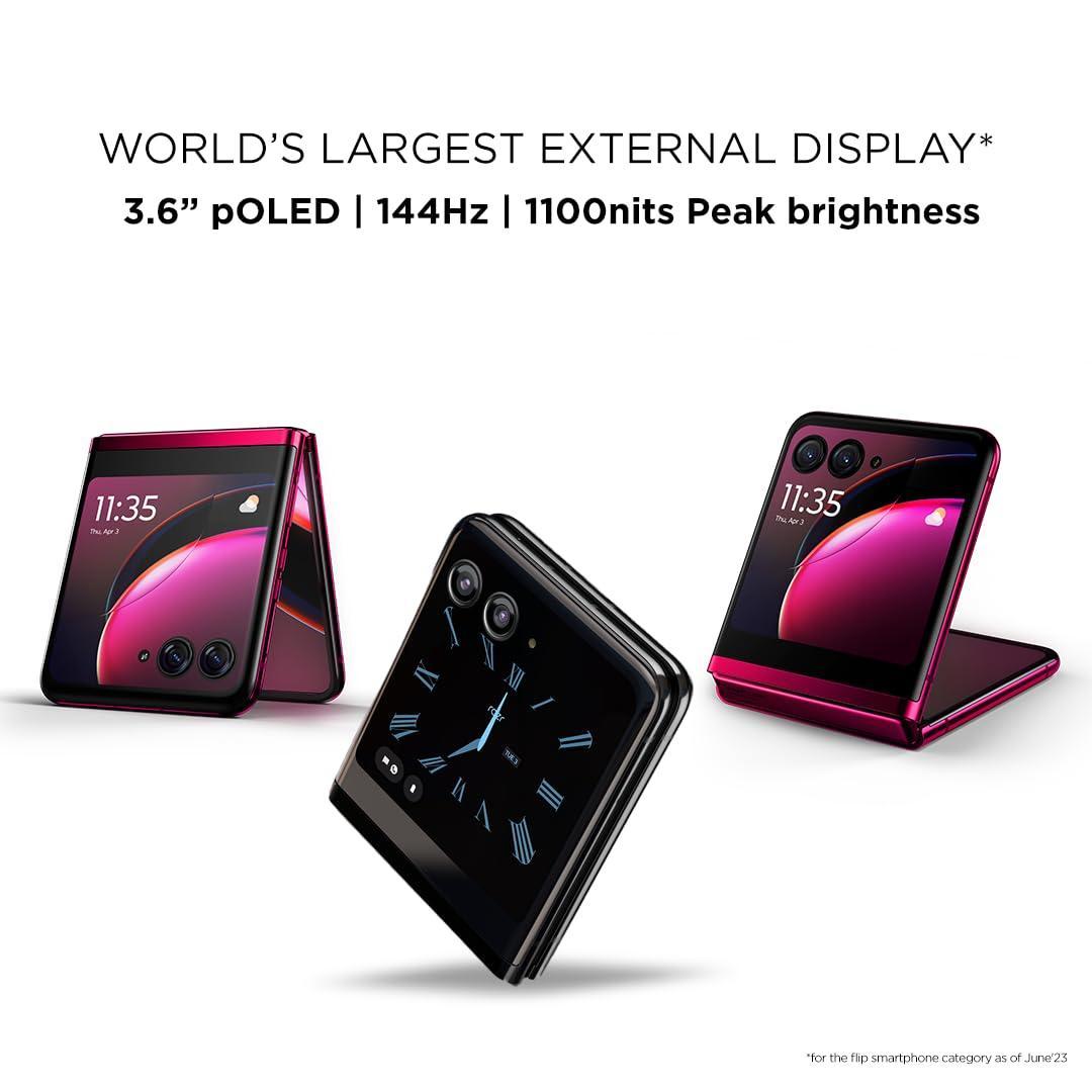Motorola razr 40 Ultra (Viva Magenta, 8GB RAM, 256GB Storage) | 3.6" External AMOLED Display | 6.9" AMOLED 165Hz Display | 32MP Selfie Camera |30W TurboPower Charging | Android 13 - Triveni World