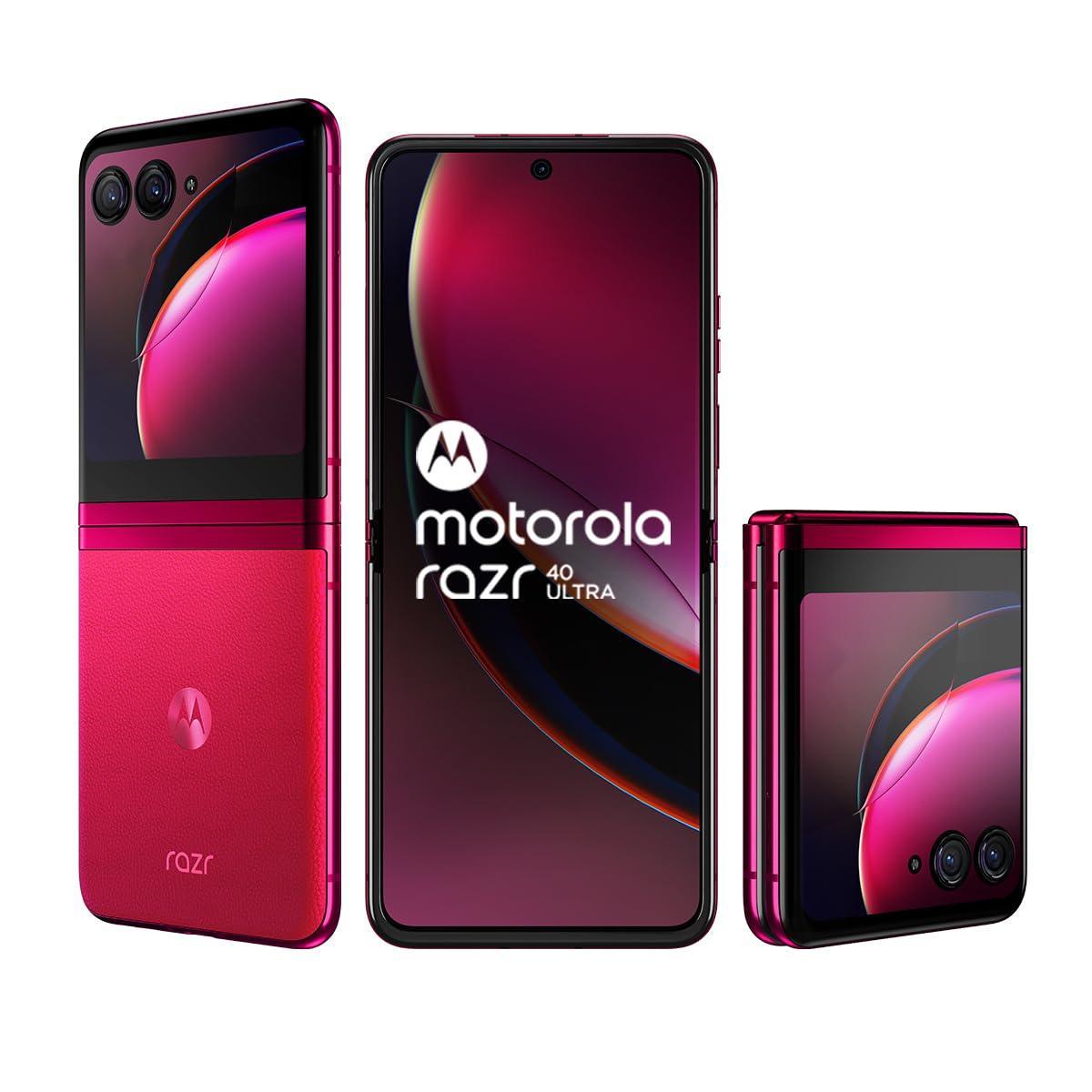 Motorola razr 40 Ultra (Viva Magenta, 8GB RAM, 256GB Storage) | 3.6" External AMOLED Display | 6.9" AMOLED 165Hz Display | 32MP Selfie Camera |30W TurboPower Charging | Android 13 - Triveni World
