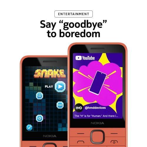 Nokia 220 4G | All-new Classic Keypad Phone with Dual SIM, Built-in UPI App, Wireless FM Radio, MP3 Player, Bluetooth & USB Type C | Peach - Triveni World