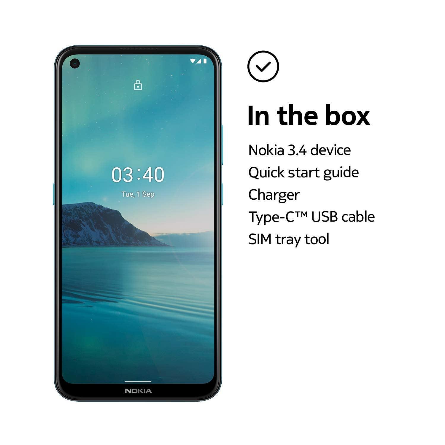 Nokia 3.4 Fjord, 4GB RAM, 64GB Storage - Triveni World