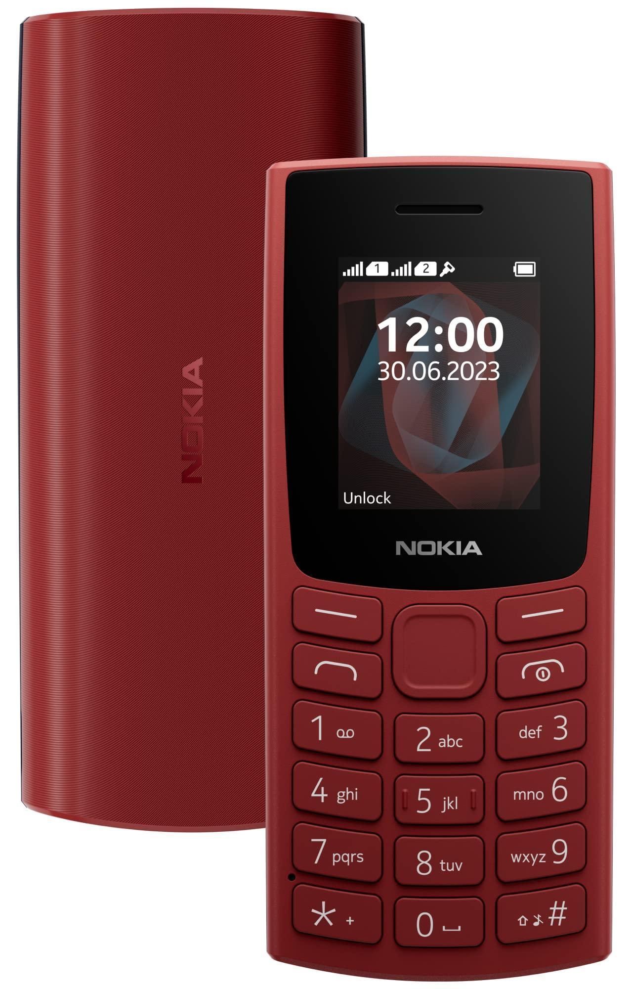 Nokia All-New 105 Single Sim Keypad Phone with Built-in UPI Payments, Long-Lasting Battery, Wireless FM Radio | Red - Triveni World