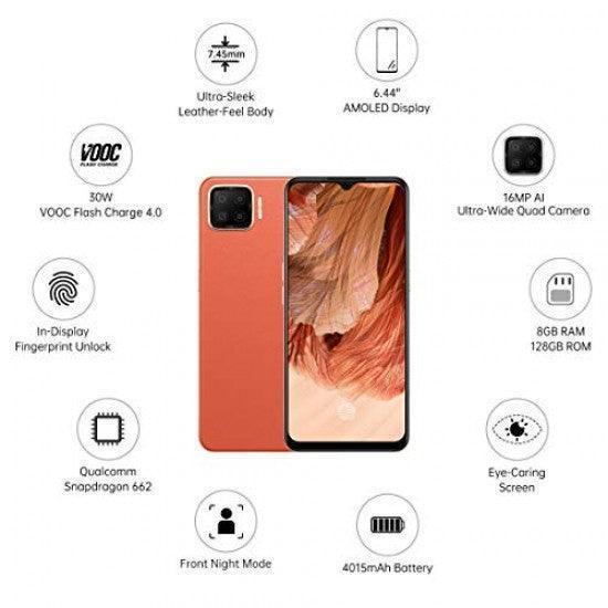 Oppo F17 (Dynamic Orange, 8GB RAM, 128GB Storage) Refurbished - Triveni World