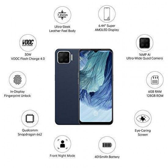 Oppo F17 (Navy Blue, 6GB RAM, 128GB Storage) - Triveni World