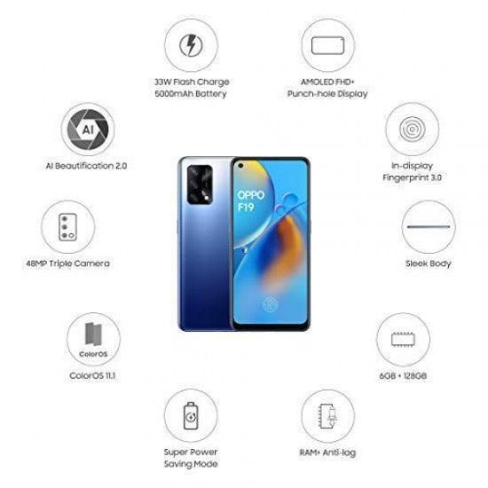Oppo F19 (Midnight Blue, 6GB RAM, 128GB Storage) 48MP Triple Camera - Triveni World