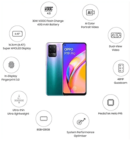 OPPO F19 Pro (Fantasy Purple, 8GB RAM, 128GB Storage) - Refurbished - Triveni World