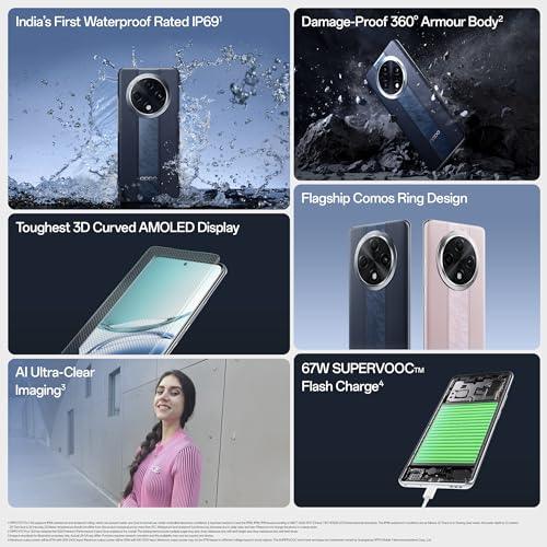 OPPO F27 Pro+ 5G (Midnight Navy, 8GB RAM, 128GB Storage) | 6.7" FHD+ AMOLED Toughest 3D Curved Display|64MP AI Featured Camera|IP69 | 67W SUPERVOOC| with No Cost EMI/Additional Exchange Offers - Triveni World