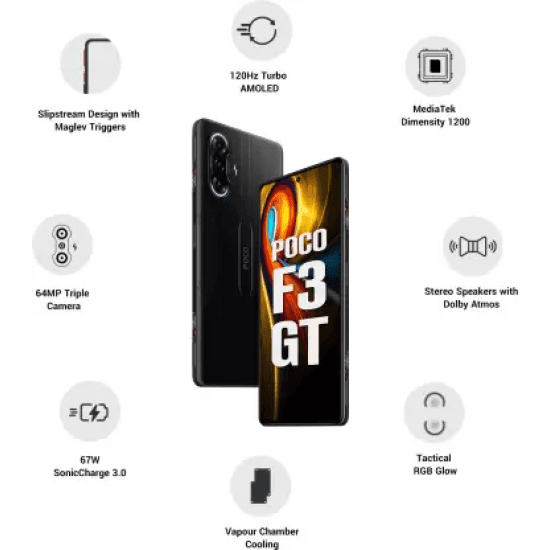 POCO F3 GT (Predator Black, 128 GB) (6 GB RAM) Refurbished - Triveni World