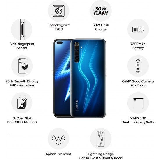 Realme 6 Pro (Lightning Blue, 128 GB) (8 GB RAM) Refurbished - Triveni World