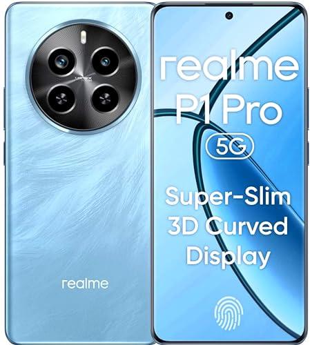 realme P1 Pro 5G (Parrot Blue, 8GB RAM, 256GB Storage) | Up to 16 GB Dynamic RAM | Snapdragon 6 Gen 1 Processor | 6.7" Curved AMOLED Display | 50MP + 8MP | 16MP Front Camera | IP65 Water Resistance - Triveni World