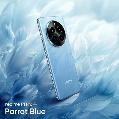 realme P1 Pro 5G (Parrot Blue, 8GB RAM, 256GB Storage) | Up to 16 GB Dynamic RAM | Snapdragon 6 Gen 1 Processor | 6.7" Curved AMOLED Display | 50MP + 8MP | 16MP Front Camera | IP65 Water Resistance - Triveni World