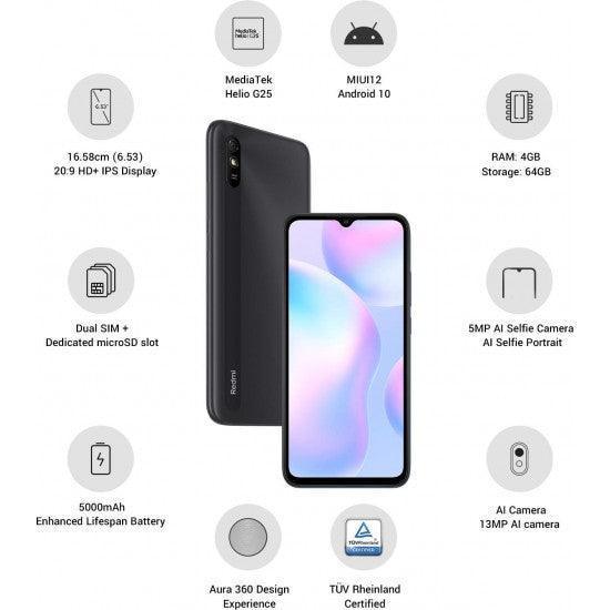 Redmi 9i (Midnight Black, 4GB RAM, 64GB Storage) - Triveni World