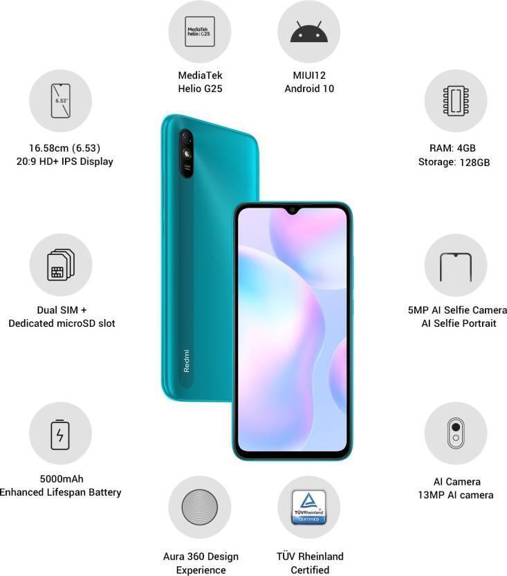 REDMI 9i (Nature Green, 128 GB)  (4 GB RAM) - Triveni World
