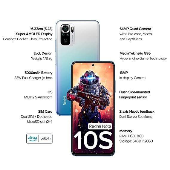 Redmi Note 10S 8/128 GB Deep SEa Blue - Triveni World