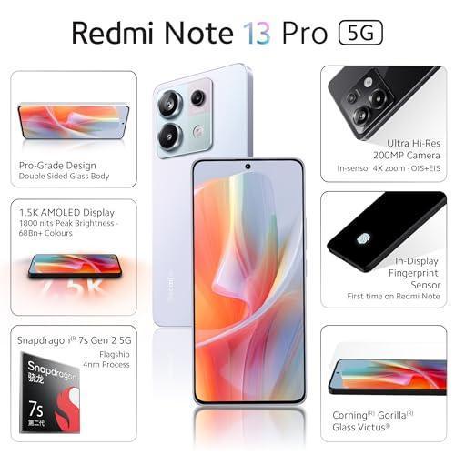 Redmi Note 13 Pro (Coral Purple, 12GB RAM, 256GB Storage) | 1.5K AMOLED | 200MP Hi-Res Camera | Flagship 4nm SD 7s Gen 2 | 67W TurboCharge - Triveni World