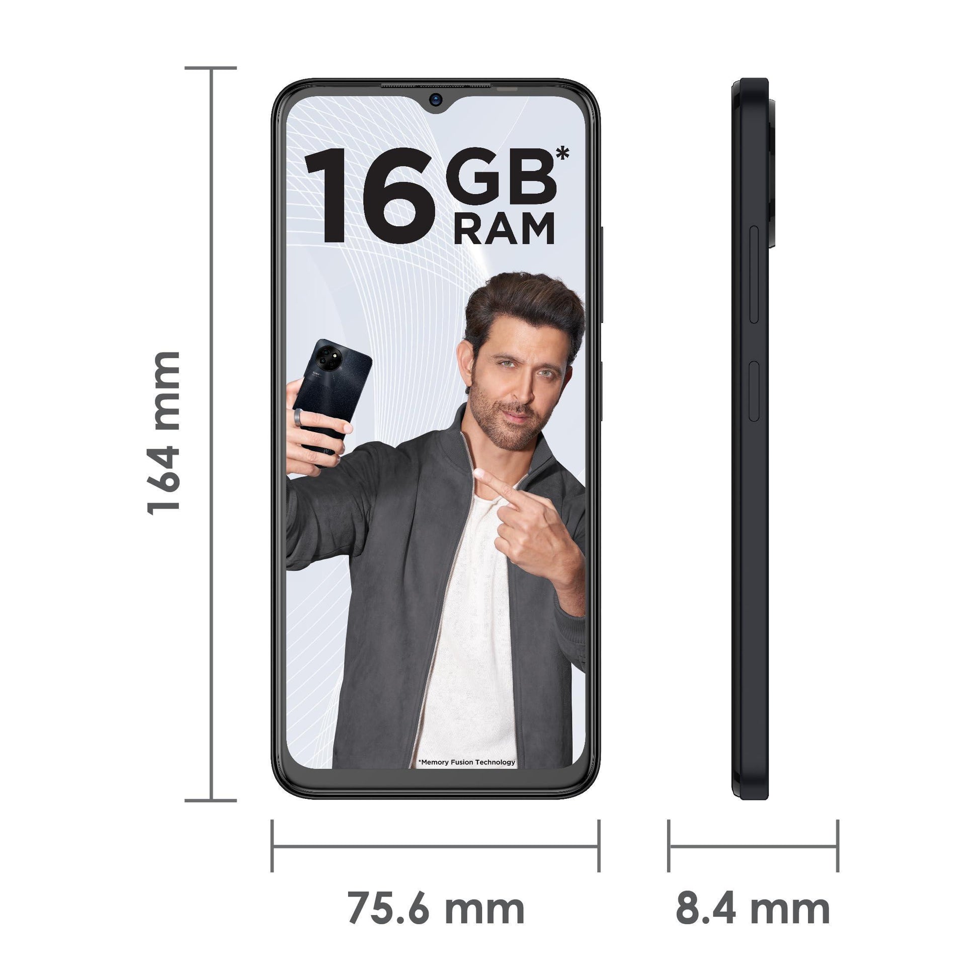(Refurbished) Itel S23 (8GB RAM + 128GB ROM, Up to 16GB RAM with Memory Fusion | 50MP AI Dual Rear Camera | 5000mAh Battery with Type-C Charging | 90 Hz Display) - Starry Black - Triveni World