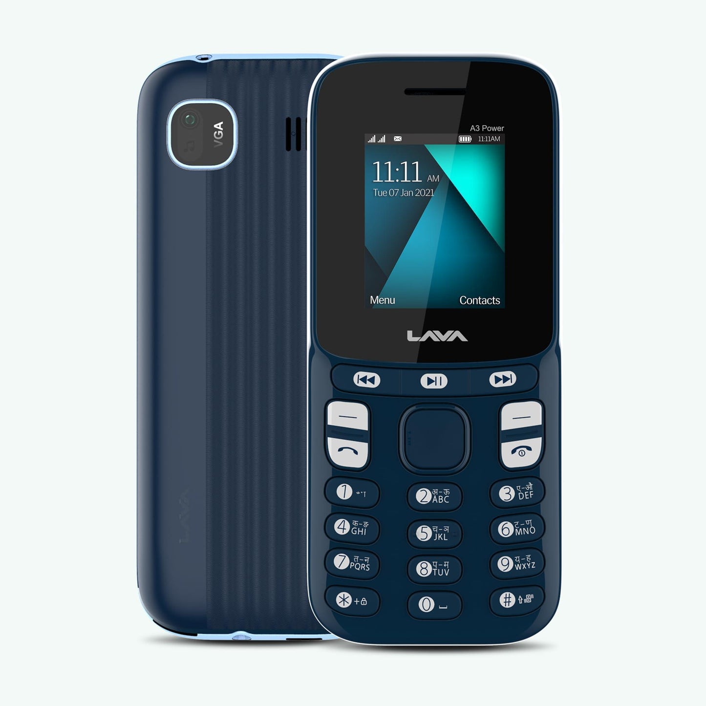 (Refurbished) Lava A3 Vibe Dual Sim Mobile with 1750 mAh Big Battery, 32 GB Expandable Storage and Vibrate Mode Dark Blue - Triveni World