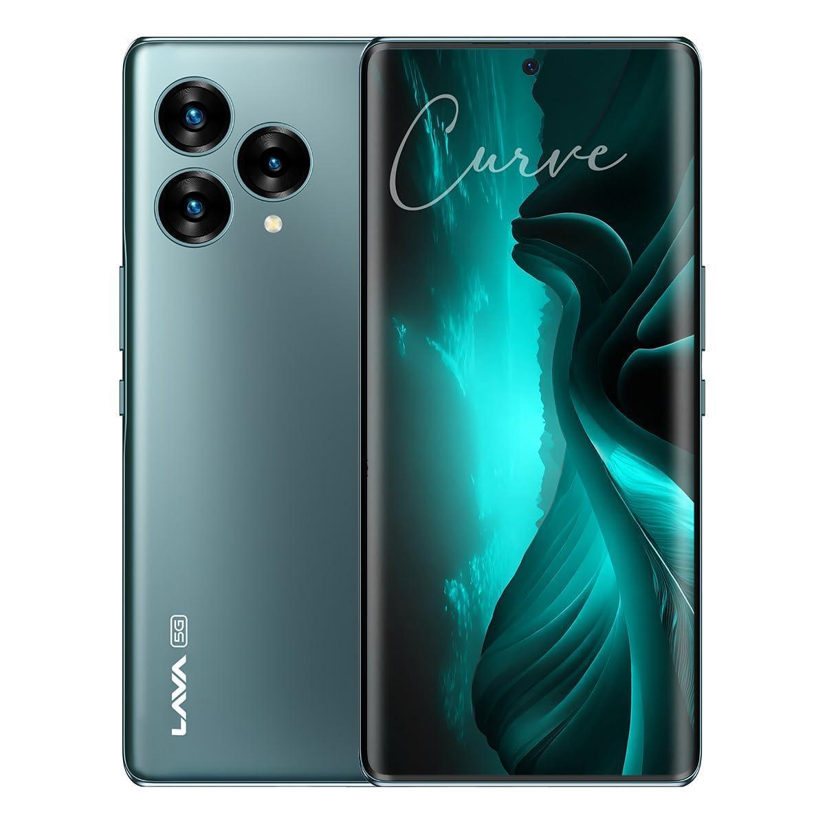 (Refurbished) Lava Blaze Curve 5G (Glass Viridian, 8GB LPDDR5 RAM, UFS 3.1 128GB Storage) | 120Hz Curved Amoled Display |2.6GHz Dimensity 7050 6nm Processor |64 MP Primary Sony Sensor - Triveni World