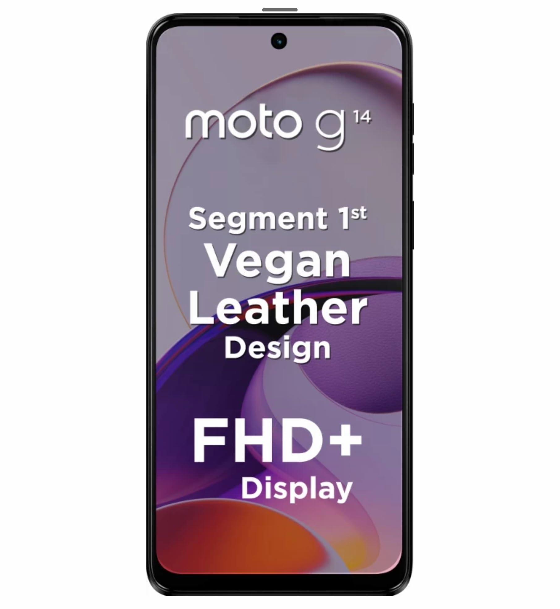 (Refurbished) Motorola G14 4G (Pale Lilac, 4GB RAM, 128GB Storage) | 6.5” ultrawide Full HD+ Display | 50MP + 2MP | 8MP Front Camera | Immersive Stereo Speakers with Dolby Atmos - Triveni World