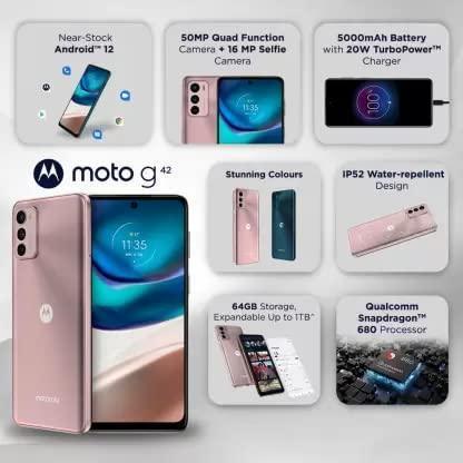 (Refurbished) Motorola g42 (Metallic Rose, 64 GB) (4 GB RAM) - Triveni World