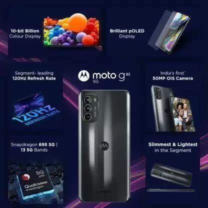 (Refurbished) Motorola Moto g82 (6GB) (128GB) (Meteorite Gray) - Triveni World