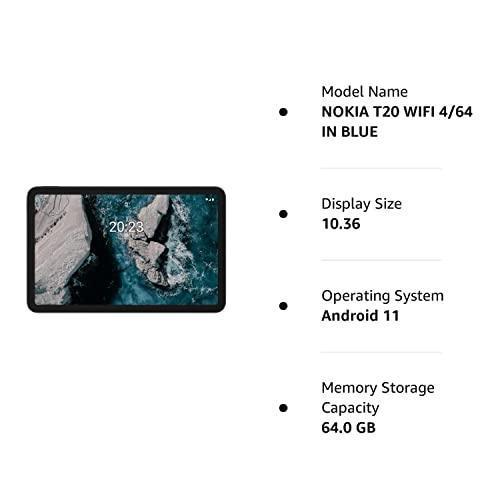 (Refurbished) Nokia T20 Tablet, 8200mAh Battery, 10.36/26.31 cm, 2K Screen with Low Blue Light, Wi-Fi, 4GB RAM, 64GB storage, expandable up to 512GB - Triveni World
