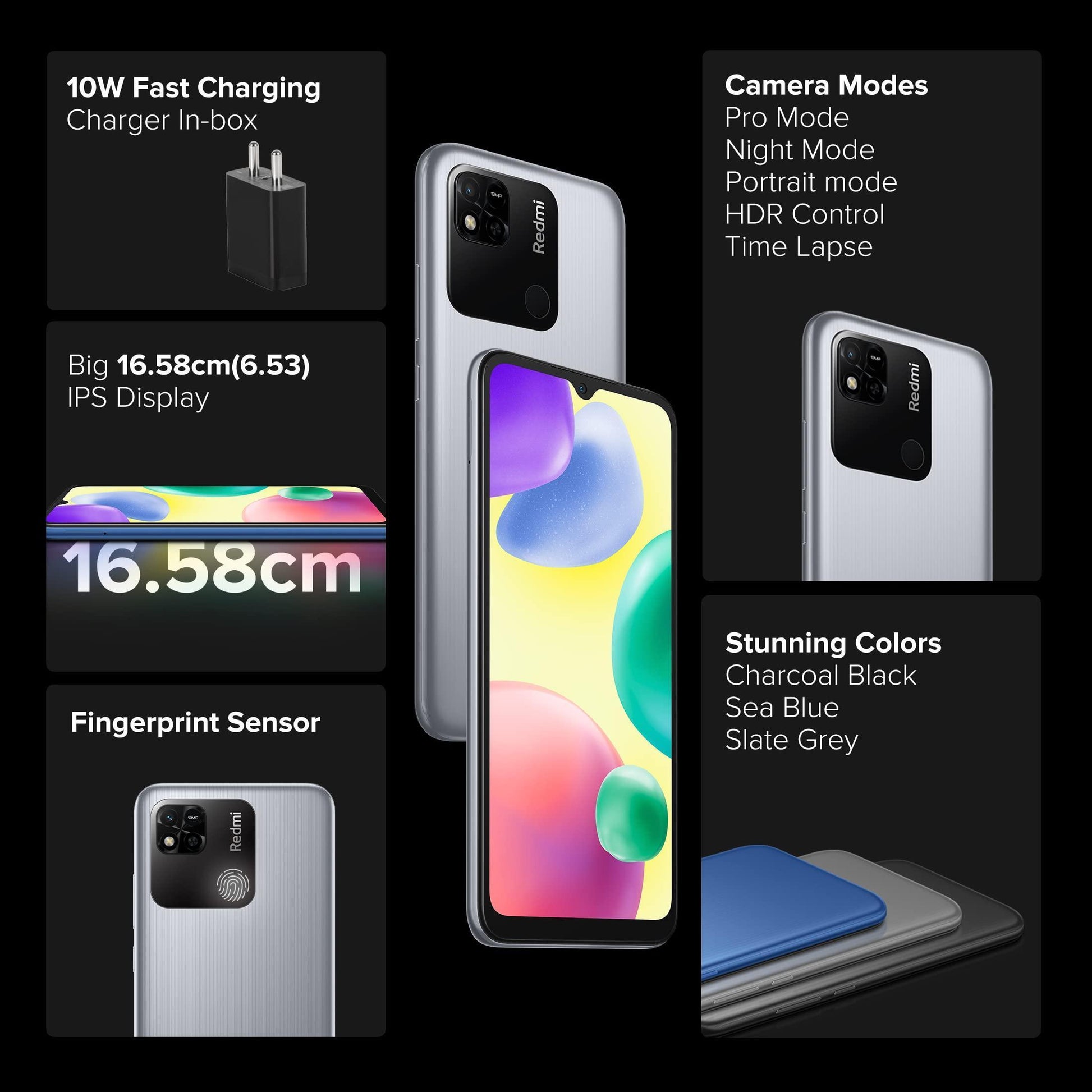 (Refurbished) Redmi 10A Sport (Slate Grey, 6GB RAM, 128GB Storage) | 2 Ghz Octa Cor Helio G25 | 5000 mAh Battery | Finger Print Sensor | Upto 8GB RAM with RAM Booster - Triveni World