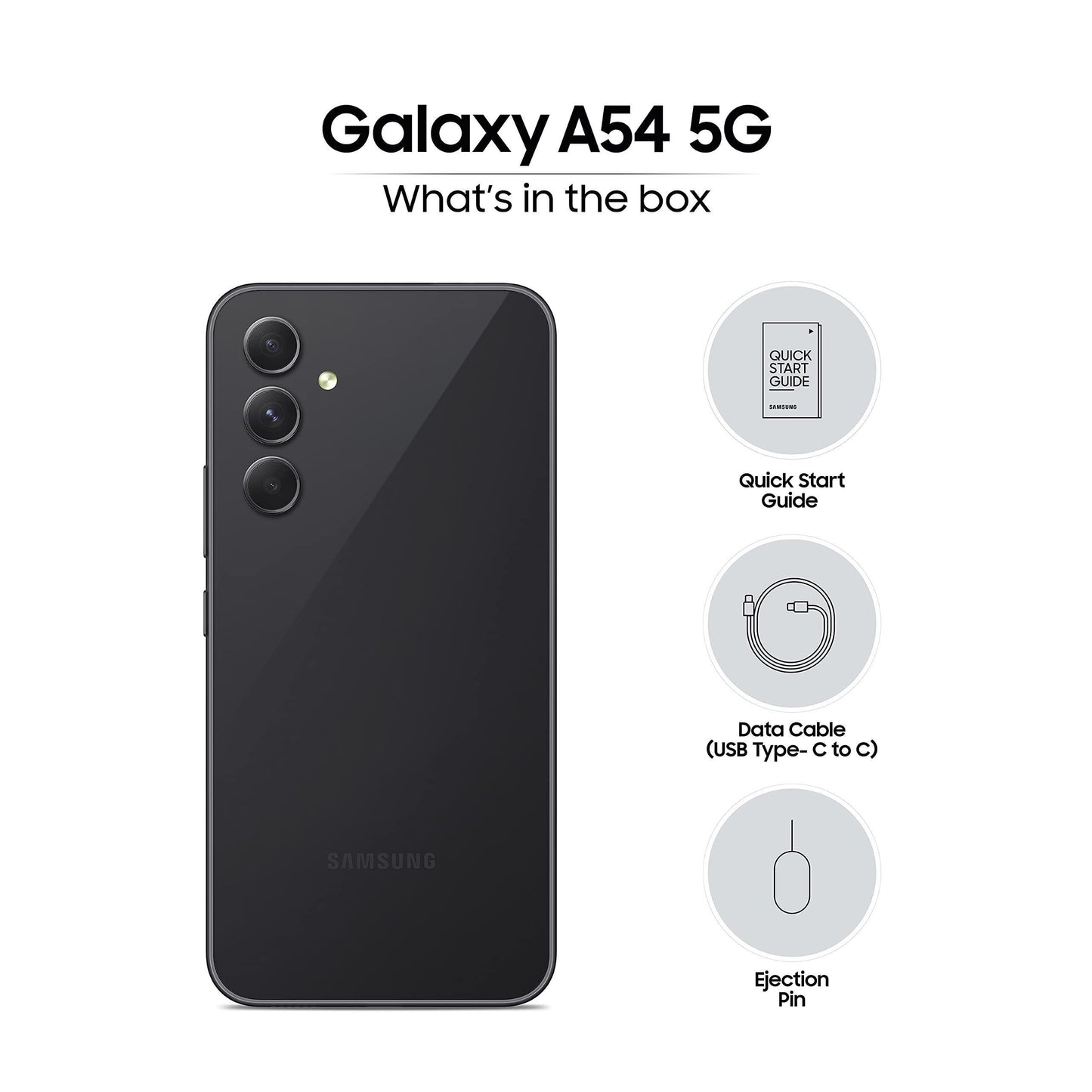 (Refurbished) Samsung Galaxy A54 5G (Awesome Graphite, 8GB, 128GB Storage) | 50 MP No Shake Cam (OIS) | IP67 | Gorilla Glass 5 | Voice Focus | Travel Adapter to be Purchased Separately - Triveni World
