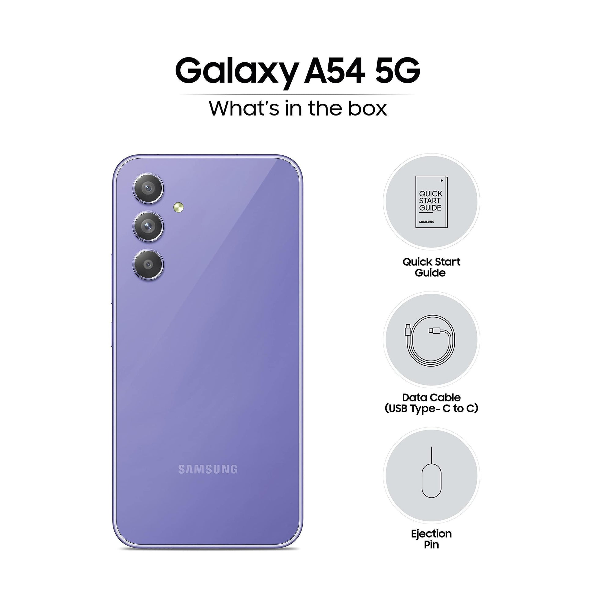 (Refurbished) Samsung Galaxy A54 5G (Awesome Violet, 8GB, 128GB Storage) | 50 MP No Shake Cam (OIS) | IP67 | Gorilla Glass 5 | Voice Focus | Travel Adapter to be Purchased Separately - Triveni World