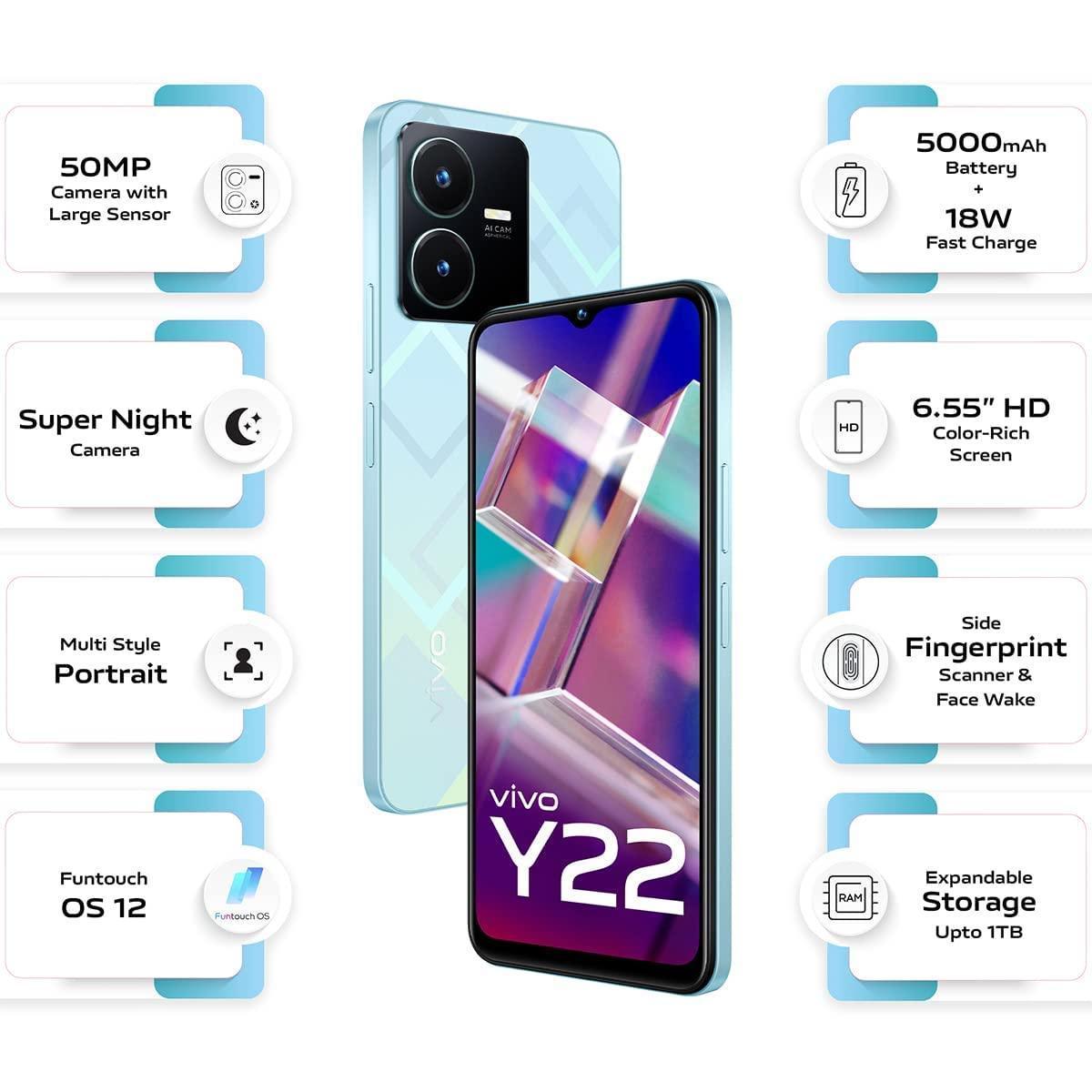 (Refurbished) Vivo Y22 (Metaverse Green, 4GB RAM, 64GB Storage) Without Offers - Triveni World