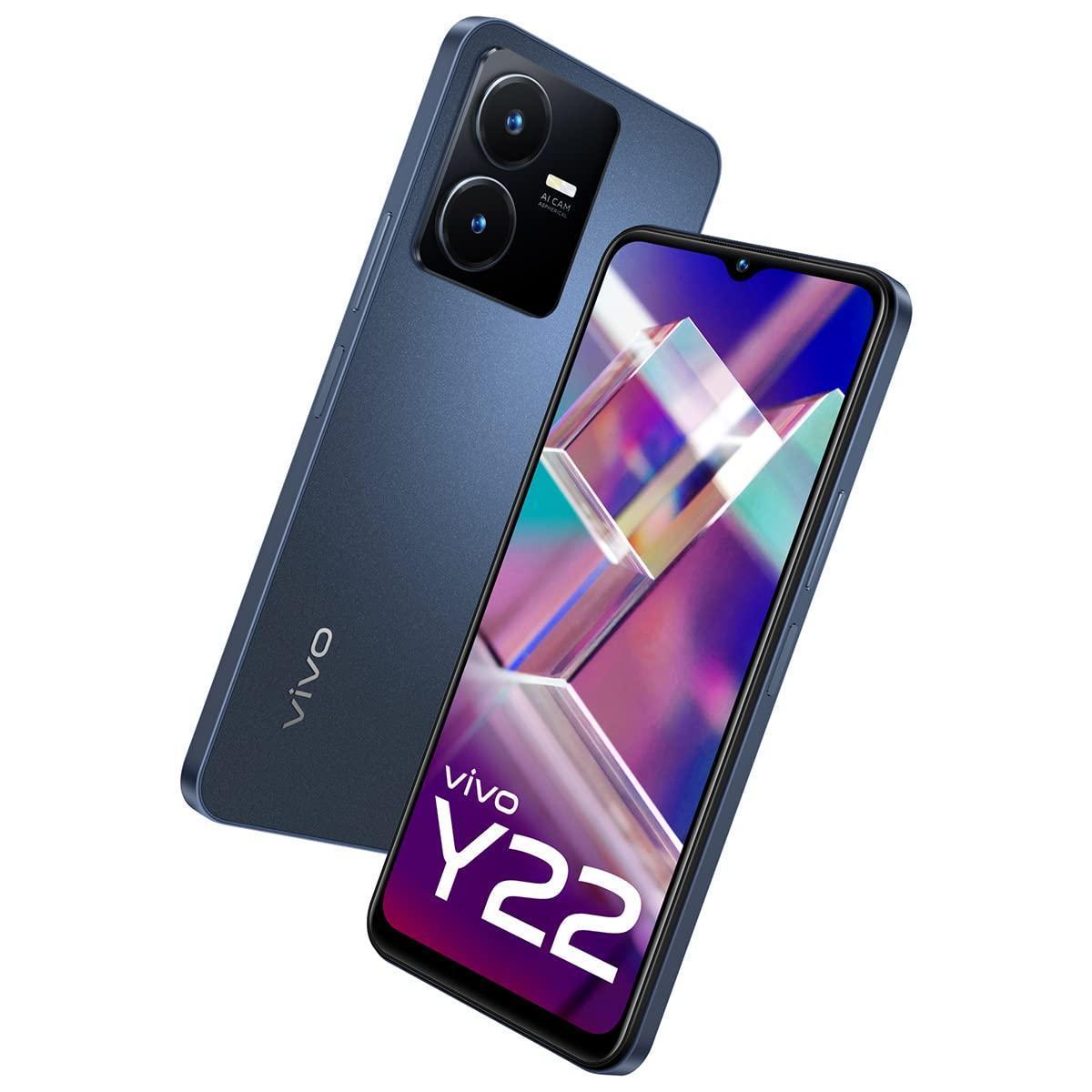 (Refurbished) Vivo Y22 (Starlit Blue, 4GB RAM, 128GB Storage) with No Cost EMI/Additional Exchange Offers - Triveni World