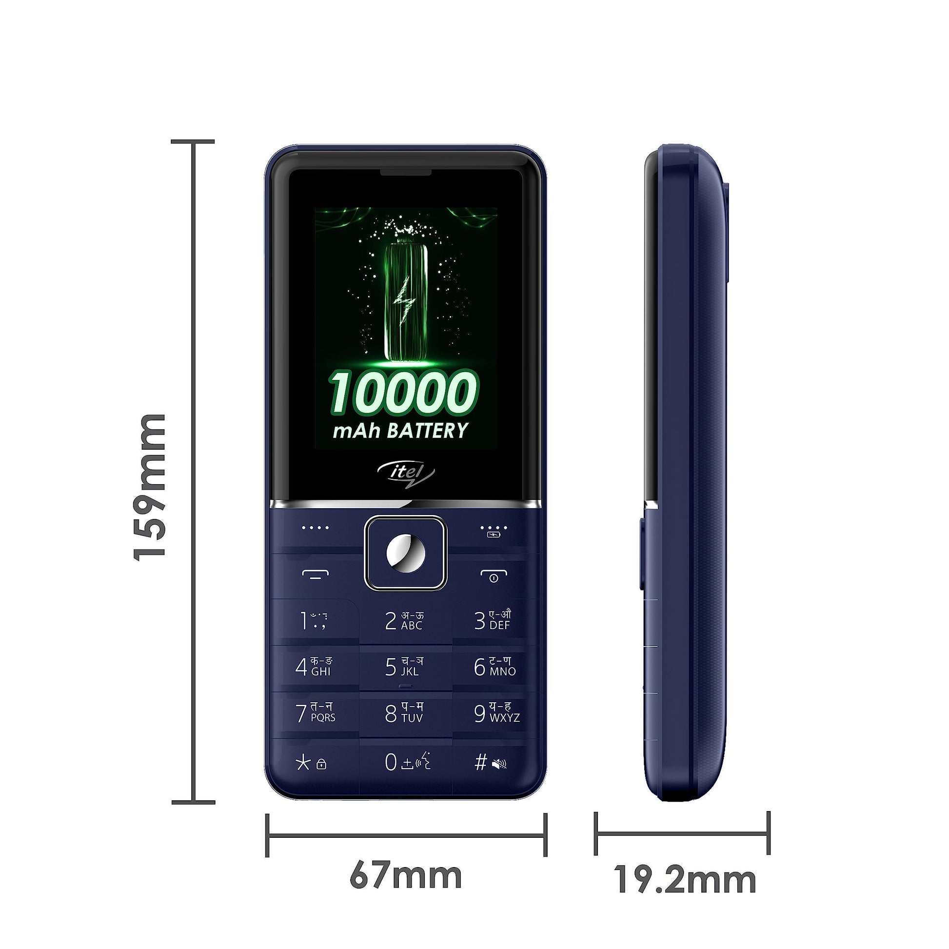 (Renewed) Itel Power 900 Power Bank Mobile Phone,10000 mAh with 7 Months Battery Back up, 10W Charging Support and 2.8 inch Display | Black - Triveni World