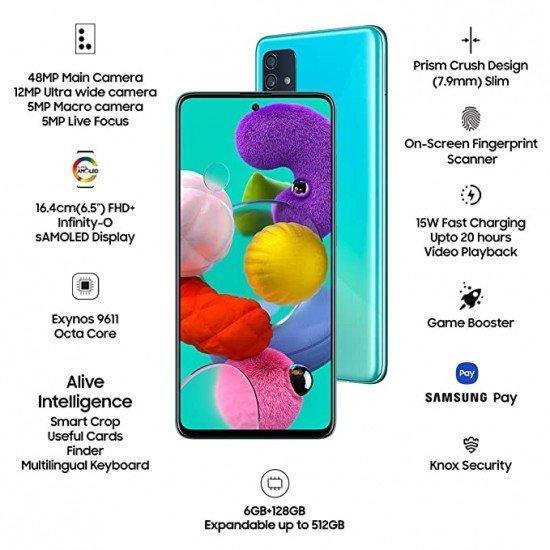 Samsung Galaxy A51 (Blue, 6GB RAM, 128GB Storage) - Triveni World