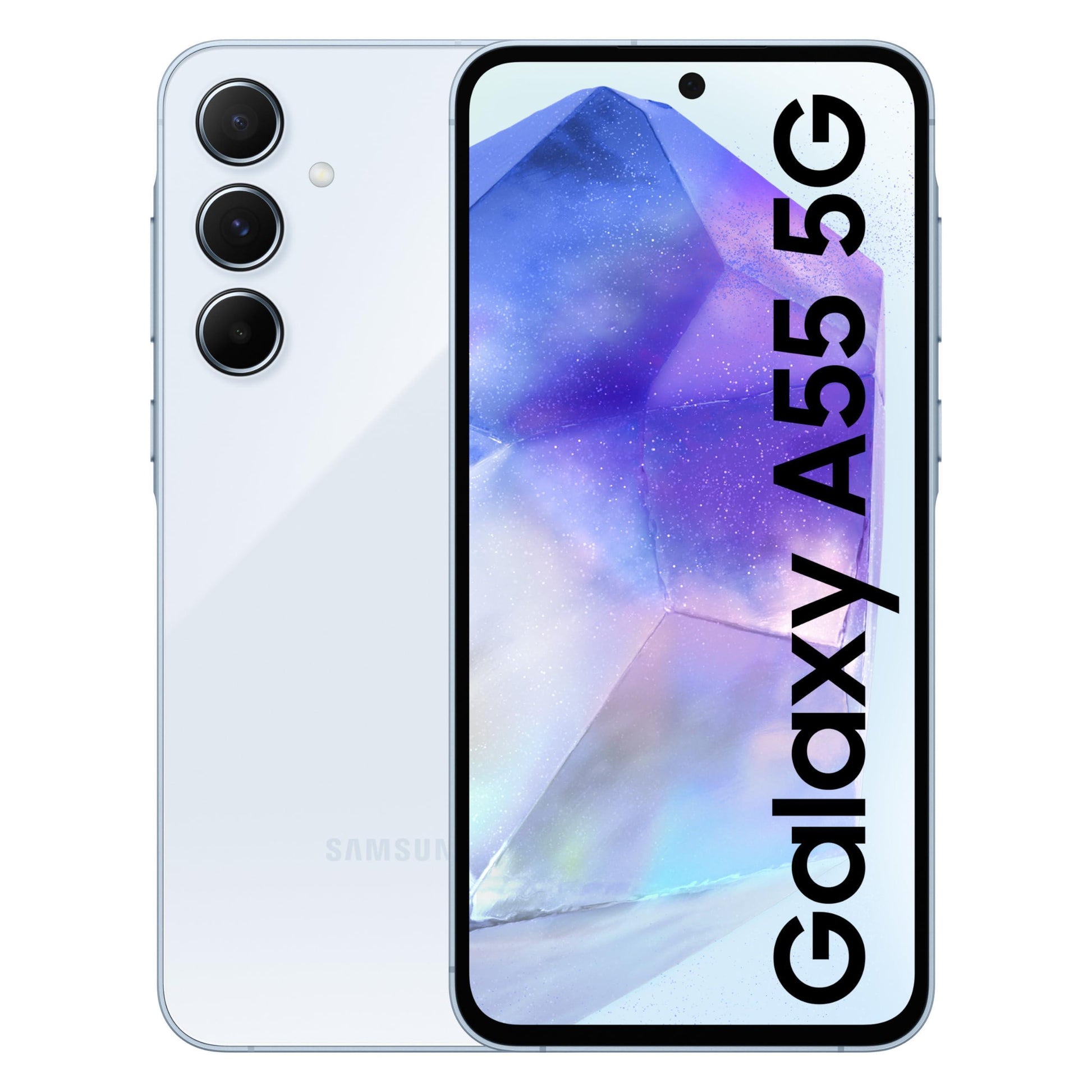 Samsung Galaxy A55 5G (Awesome Iceblue, 8GB RAM, 128GB Storage) | Metal Frame | 50 MP Main Camera (OIS) | Nightography | IP67 | Corning Gorilla Glass Victus+ | sAMOLED with Vision Booster - Triveni World